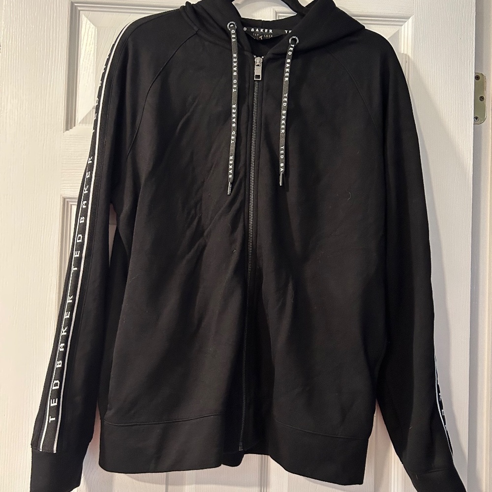 Ted Baker London black hooded sweatshirt, size 4